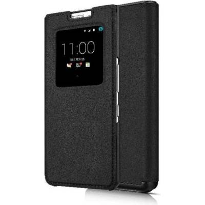 BlackBerry Leather Smart Flip Case FCB100-3AALWE1 - оригинален флип кожен кейс за Blackberry KeyOne (черен)