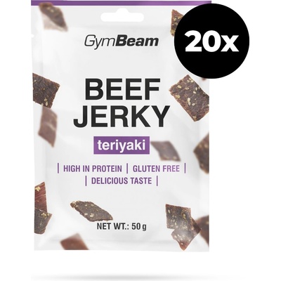 GymBeam Сушено месо Beef Jerky 20 x 50 g терияки