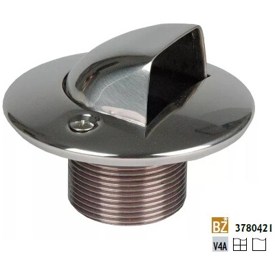 Hugo Lahme vtoková mušle, bronz, vnější závit 1 1/2 , délka 40 mm, pro keramické a prefabrikované bazény