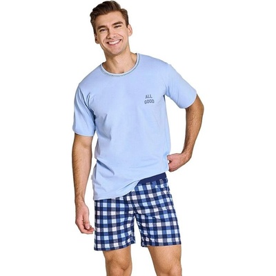 Owen pánské pyžamo krátké s nápisem modré