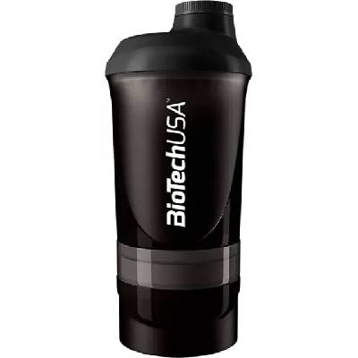 BioTech USA Šejker WAVE+ 600 ml + 350 ml, černá
