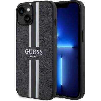 GUESS iPhone 14 Plus 6, 7" black hardcase 4G Printed Stripes MagSafe (GUHMP14MP4RPSK)