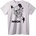 NOONEBRAND Тениска с Черепи, Решетка, Звезди и NSQK - M, White