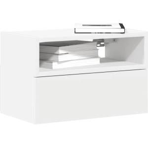 vidaXL Нощни шкафчета за стенен монтаж, 2 бр, бели, 45x26x28, 5 см (858597)