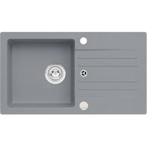 Alveus Cortina - Гранитна мивка 75x42 см, с регулиране на оттока, в цвят „бетон 1133777 (1133777) Мивка за вграждане