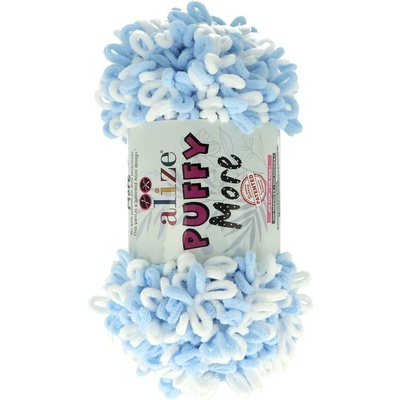 Alize Puffy More 6266 bielo modrá
