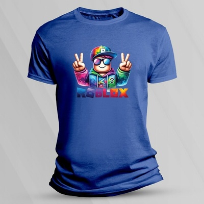 Sandratex Bavlněné dětské tričko Roblox hráč 2 Královsky modrá – Zboží Mobilmania