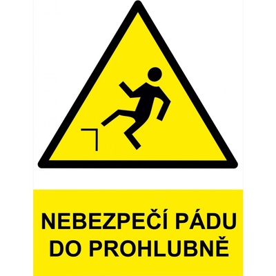 Walteco Nebezpečí pádu do prohlubně 210x297mm, formát A4, plastová tabulka , 20024