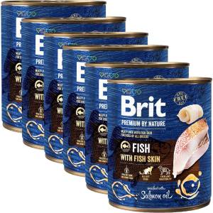 Brit Консерва Brit premium by Nature Fish & Fish Skin 6 x 800 г