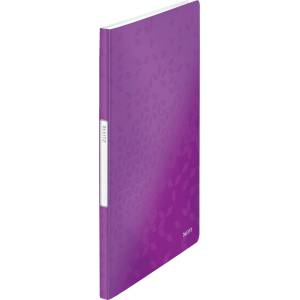 Leitz WOW display book in A4 format, pack of 10, each with 20 transparent pockets for 40 sheets, purple, WOW, 46310062 - 46310062-10 (46310062-10)
