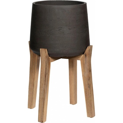 Pottery Pots Květináč Patt s vysokými nohami barva staročerná 18,5 cm ⌀ 19 x 43.5 cm