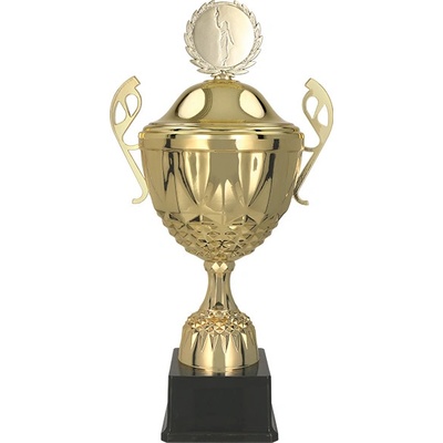 Kovový pohár s poklicí Zlatý Výška: 36 cm Průměr: 16 cm