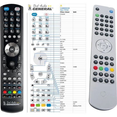 GENERAL CAMBRIDGE AZUR 750BD, AZUR 751BD - съвместимо дистанционно управление на марката General (AZUR 750BD, AZUR 751BD)