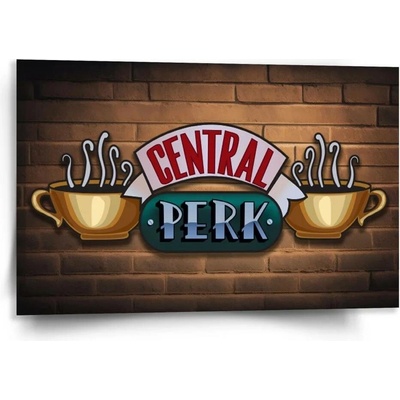 Sablio Obraz Seriál přátelé CENTRAL PERK Cihly - 120x80 cm