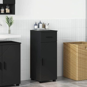 vidaXL Шкаф за баня Черно 30 x 35 x 80 см Инженерна дървесина, Метал (883325)