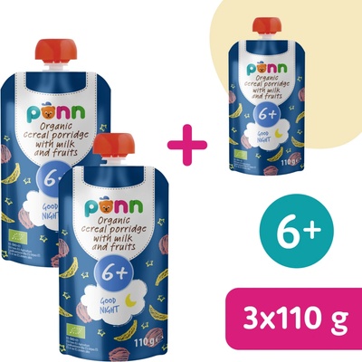 SALVEST Põnn BIO Mliečna kaša na dobrú noc s ovocím 110 g
