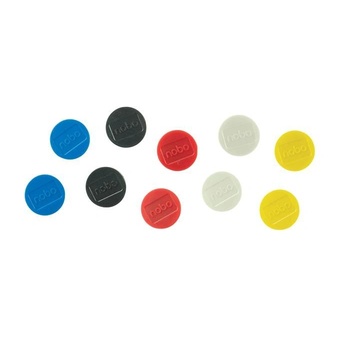 Nobo Магнити за дъска nobo, Диаметър 38 мм, Поддържат 20 листа, 10 броя/комплект, Различни цветове (vn15318) (vn15318)