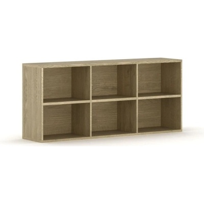Knižnica INTEGRO policová vyššia, 835x1750x400 mm, 6 políc, dub prírodný