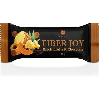 Majestic Ovocná tyčinka Fiber Joy Exotické ovocie a čokoláda 40g