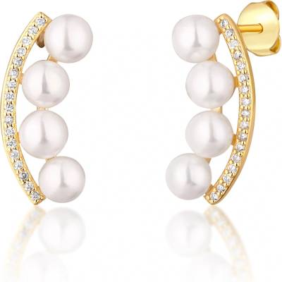 JwL Luxury Pearls pozlacené s říčními perlami a zirkony JL0745