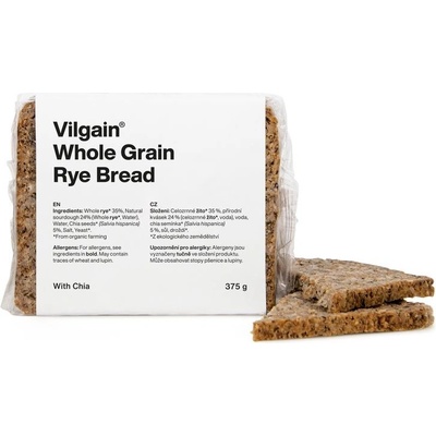 Vilgain Celozrnný ražný chlieb BIO s chia semienkami 375 g
