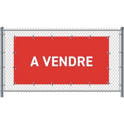 Jansen Display Standardní banner na plot 200 x 100 cm Na prodej francouzština Červené, 2000 x 1000 mm