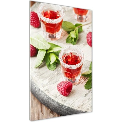 Vertikálny foto obraz sklo tvrdené Maliny a nápoje 50x100 cm