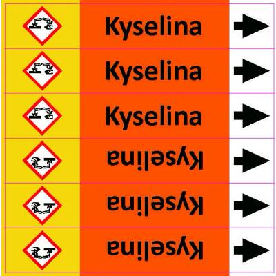 Grafiko | Kyselina - dle ISO 20560 - Materiál Samolepící PVC folie, Rozměr aršík 6 ks 52x280 mm