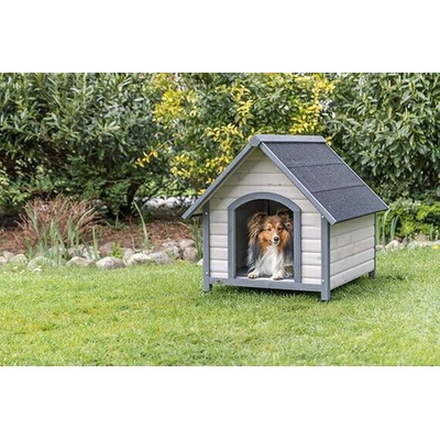 Natura bouda pro psa se sedlovou střechou M-L 83 x 87 x 101 cm šedá