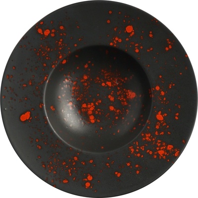 FINE DINE Pastový talíř 280 mm, černo-oranžový Bloom