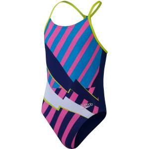 Speedo Цял бански girls placement lane line back