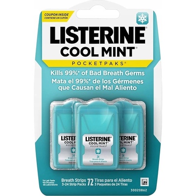Listerine Cool Mint osvěžující pásky proti zápachu z úst 24 ks – Hledejceny.cz