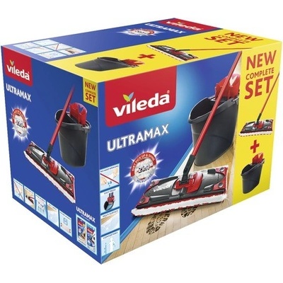 Vileda Ultramax Turbo+Frosch Sada na čištění podlah univerzální eko čistič 1 l + Vileda MultiLatex jednorázové rukavice 12 ks 155737