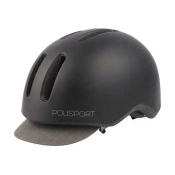 Polisport Каска за велосипед Polisport Commuter Urban черна с LED светлина