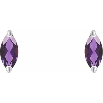 Eppi Minimalistické stříbrné náušnice s ametysty Andine E46701