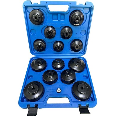 HAWEK Ключове - чашки за маслени филтри, 65-100 мм, 1/2", 3/8", hawek hw-1070, 15 бр (uni-010750)