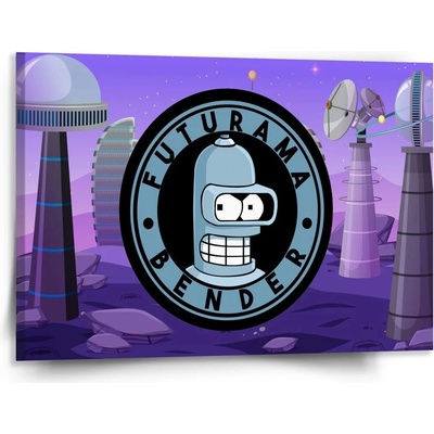 Sablio Obraz Futurama Bender Planéta s vysielačmi - 150x110 cm