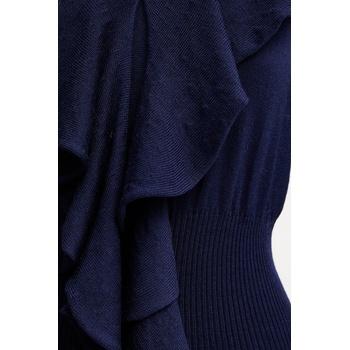 Luisa Spagnoli Вълнена рокля Luisa Spagnoli в тъмносиньо дълга разкроена 100110 (100110)