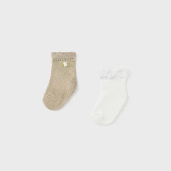 Mayoral Комплект от 2 чифта едноцветни чорапи за бебе момиче Майорал