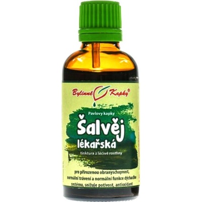 Bylinné kapky Šalvia lekárska bylinné kvapky tinktúra 50 ml
