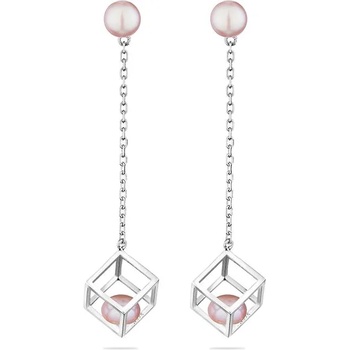 Image 1 of Swan Сребърни обици със сладководни розови перли CAA086ER Swan