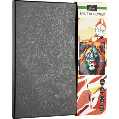 Grafix Malování podle čísel lev 30 x 30 cm černé plátno