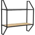 Premier Housewares Черен/в естествен цвят на няколко нива метален стенен рафт 61 cm Depok - Premier Housewares (2406751)