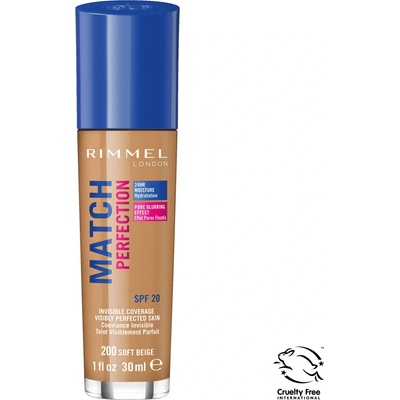 Rimmel Match Perfection Foundation make-up 200 Soft Beige 30 ml