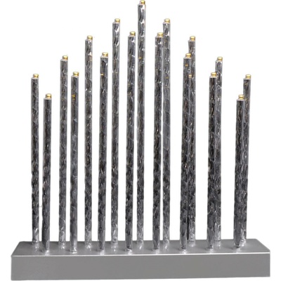 OEM Svícen vánoční 17 svíček, LED teplá bílá, 28,5 x 26 x 5,7 cm,3 x AA baterie 791912