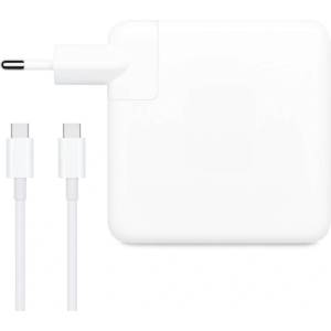 DeTech Адаптер DeTech, За Apple, 87W, Type-C, Бял - 353