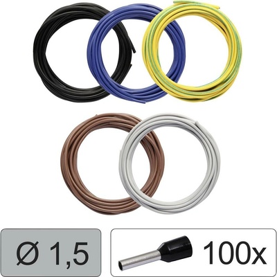 Quadrios 25CW118 jeden drôt, LiFY, 1.5 mm², čierna, modrá, žltozelená, hnedá, sivá, 1 sada
