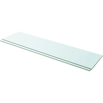 vidaXL Рафтове, 2 бр, панели прозрачно стъкло, 100x25 см (3051585)