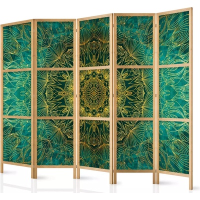 Fabulo 5-dílný Zlatá mandala 172 x 225 cm potisk na jedné straně paravánu – Zboží Dáma