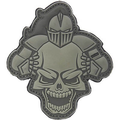 Gumená nášivka 101 Inc Knight Skull - sivá